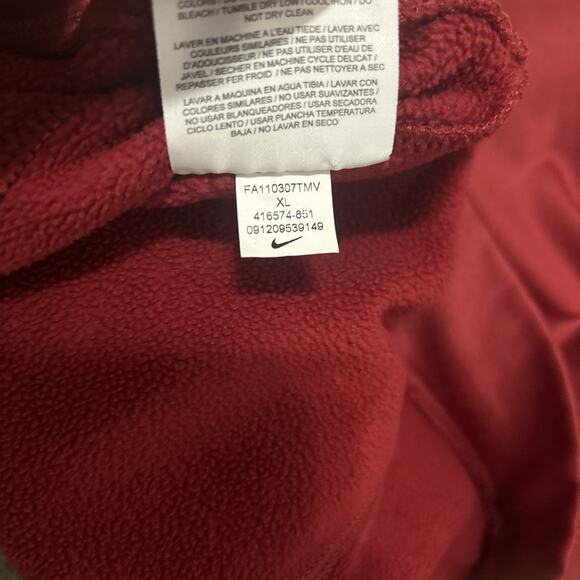 Nike Golf Sweater Size XL Red Fleece Fit Pullover 1/4 Zip Mock Neck Swoosh - Picture 6 of 6